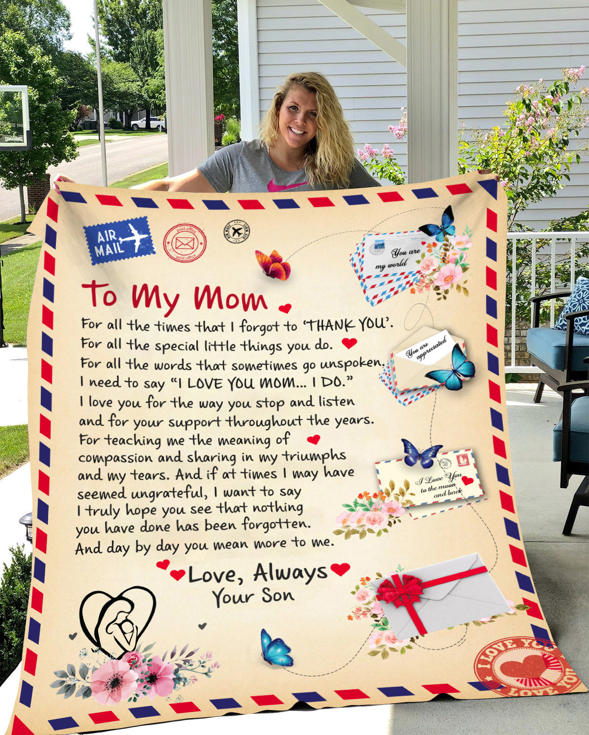 Post Card Blanket To Mom From Son