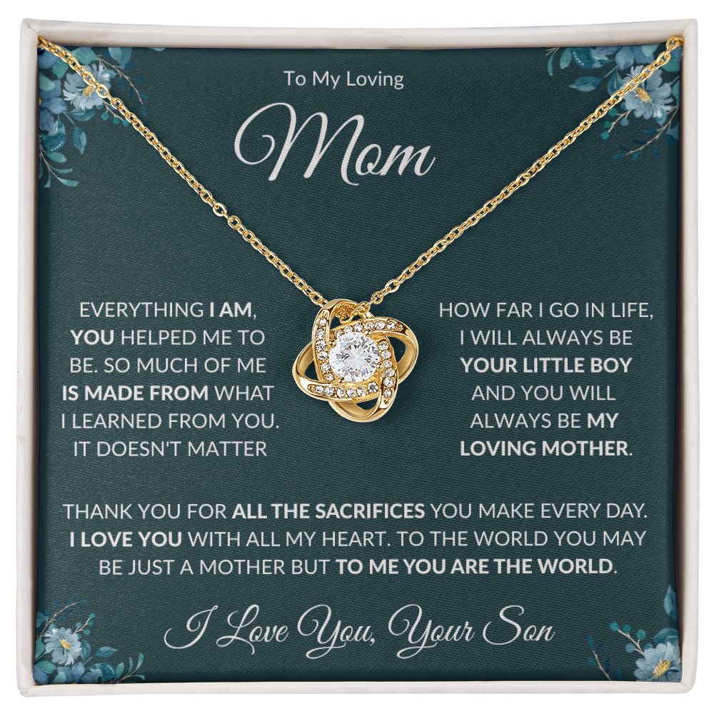 To My Loving Mom from Son Love Knot Necklace