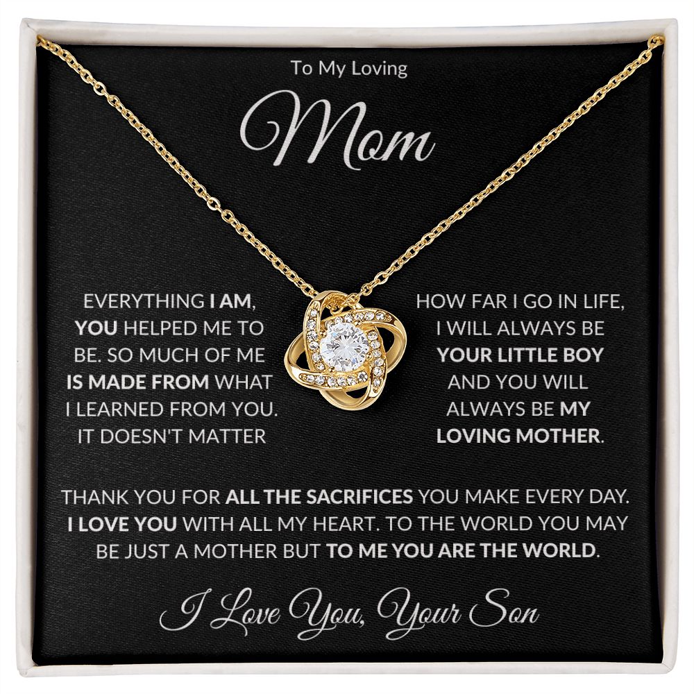 To My Loving Mom from Son Love Knot Necklace