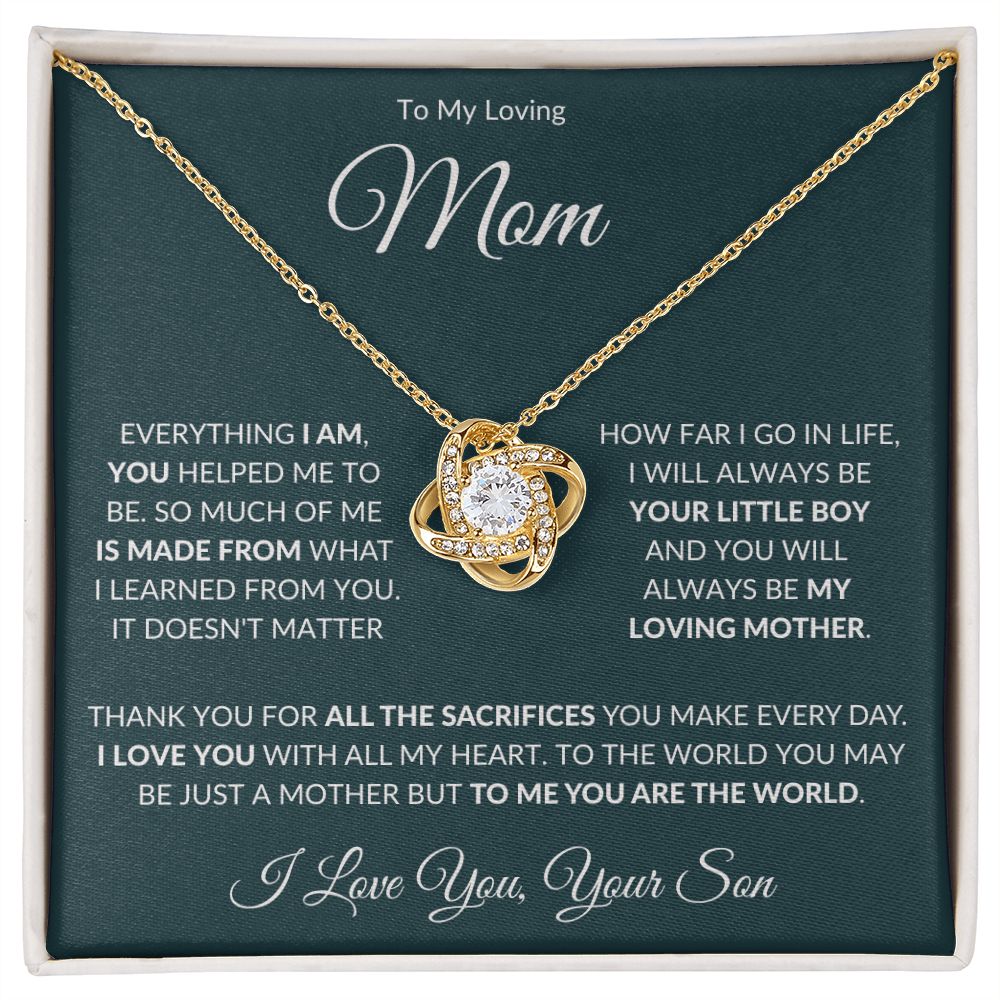 To My Loving Mom from Son Love Knot Necklace