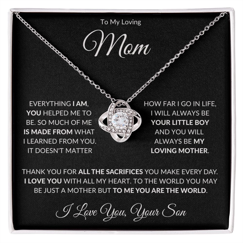 To My Loving Mom from Son Love Knot Necklace