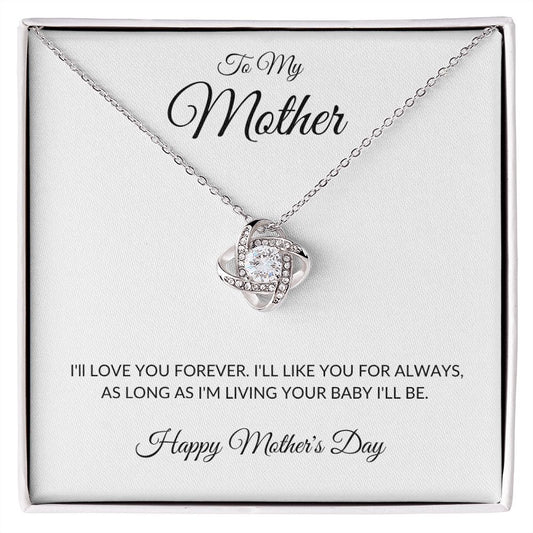 To My Mother Love You Forever Love Knot Necklace