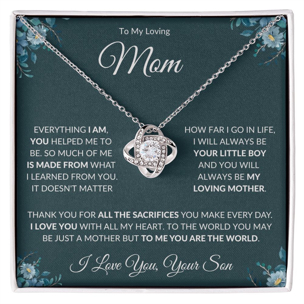 To My Loving Mom from Son Love Knot Necklace