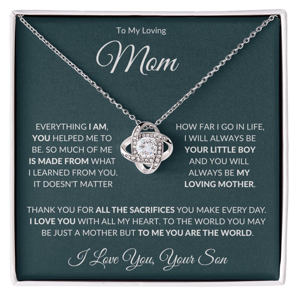 To My Loving Mom from Son Love Knot Necklace