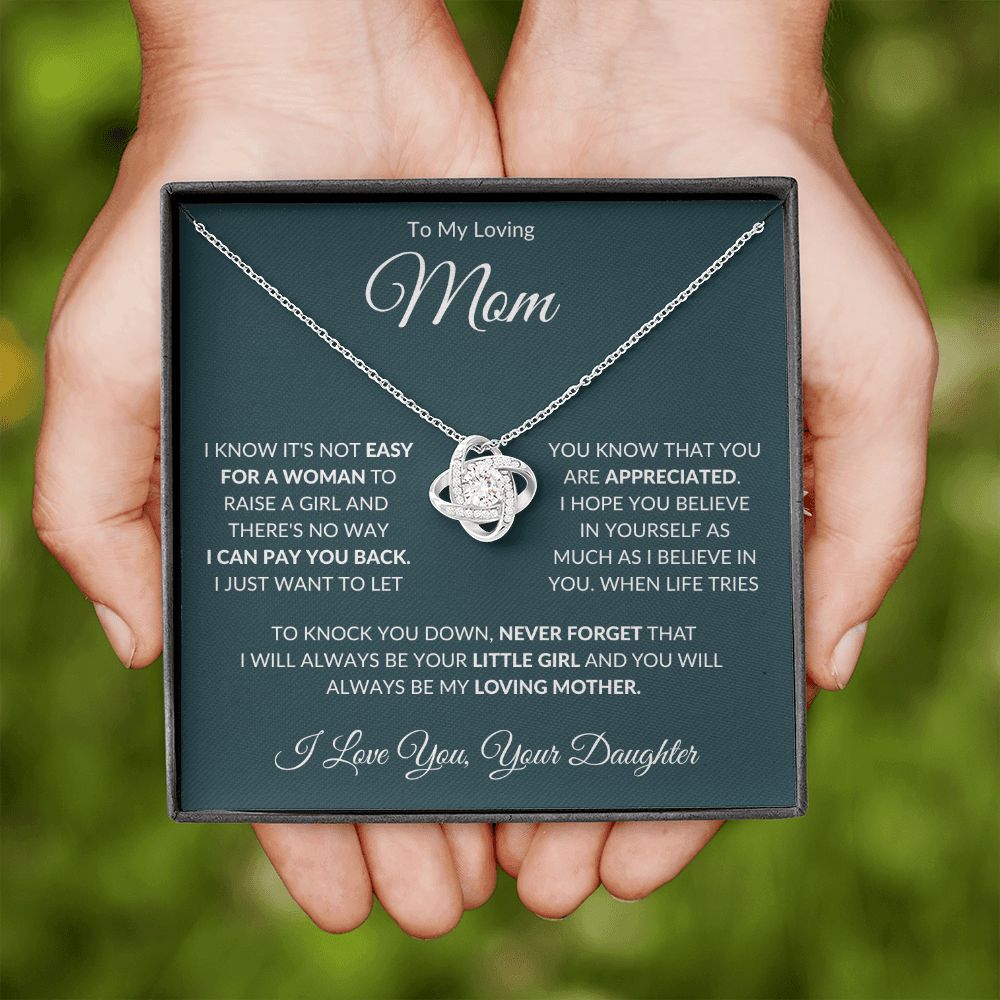 To My Loving Mom from Daughter Love Knot Necklace