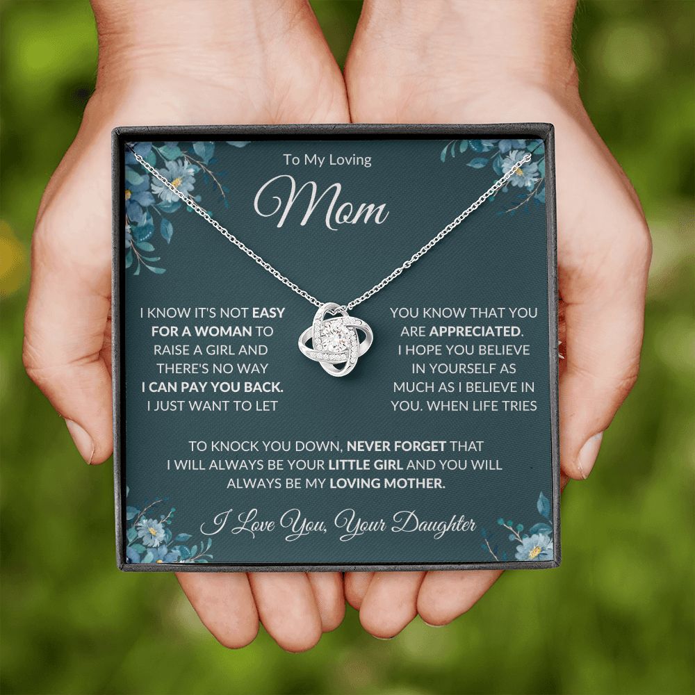 To My Loving Mom from Daughter Love Knot Necklace