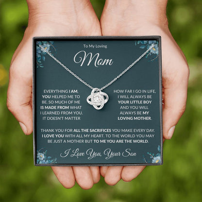 To My Loving Mom from Son Love Knot Necklace