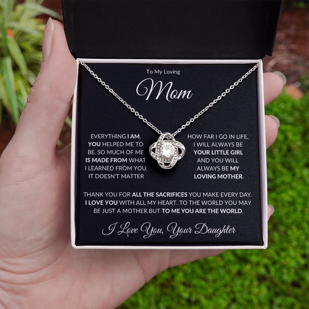 To My Loving Mom from Daughter Love Knot Necklace