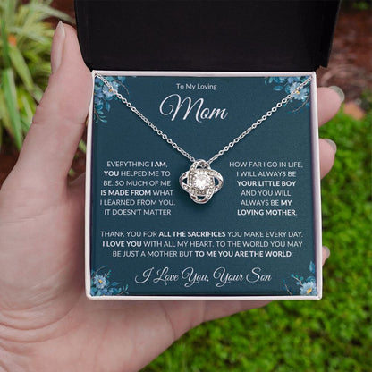 To My Loving Mom from Son Love Knot Necklace