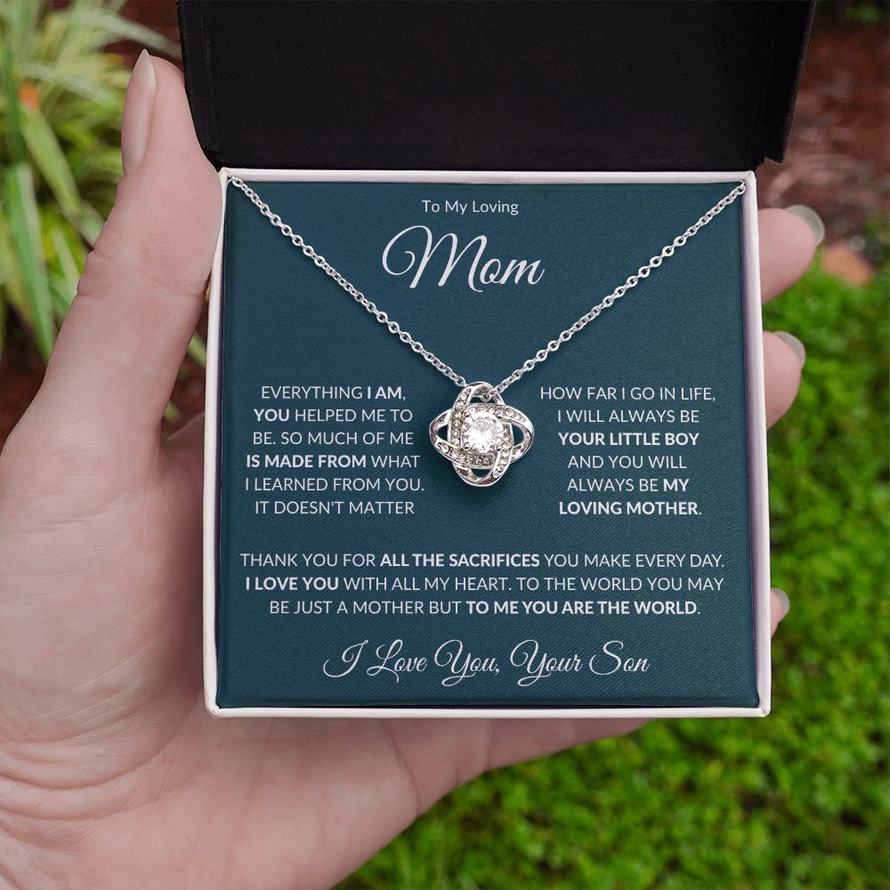 To My Loving Mom from Son Love Knot Necklace