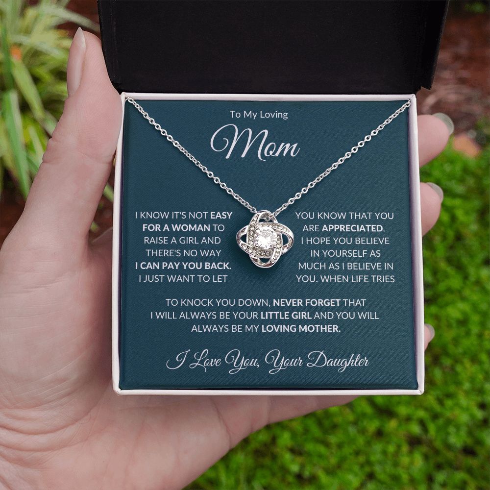 To My Loving Mom from Daughter Love Knot Necklace