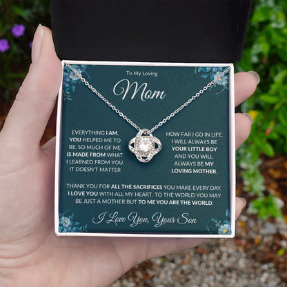 To My Loving Mom from Son Love Knot Necklace