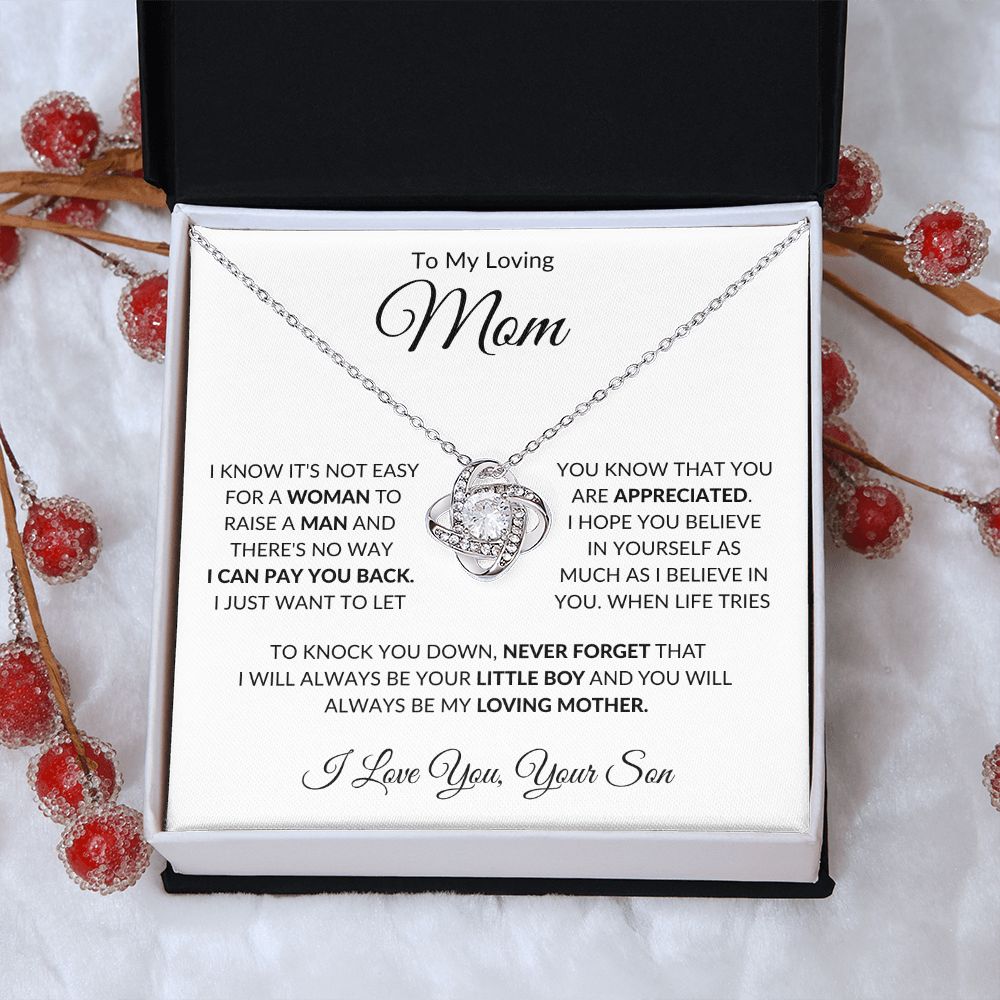 To My Loving Mom from Son Love Knot Necklace