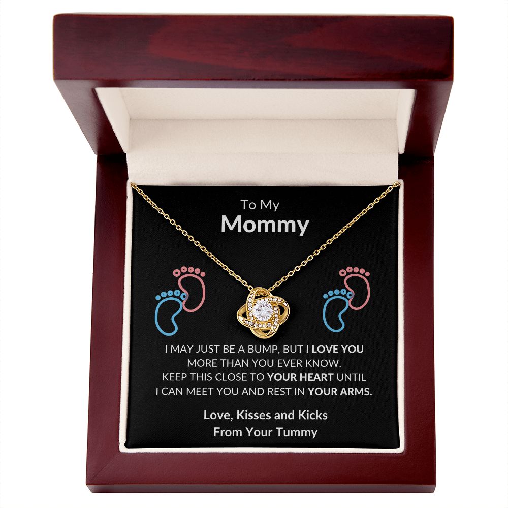 To My Mommy Just A Bump Love Knot Necklace