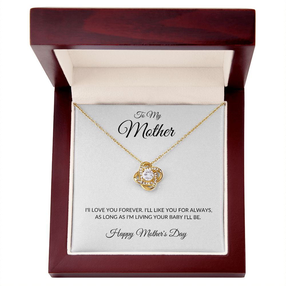 To My Mother Love You Forever Love Knot Necklace