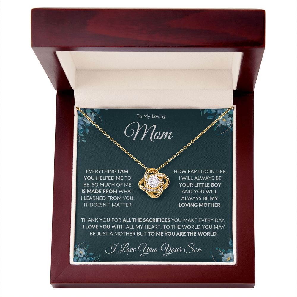 To My Loving Mom from Son Love Knot Necklace