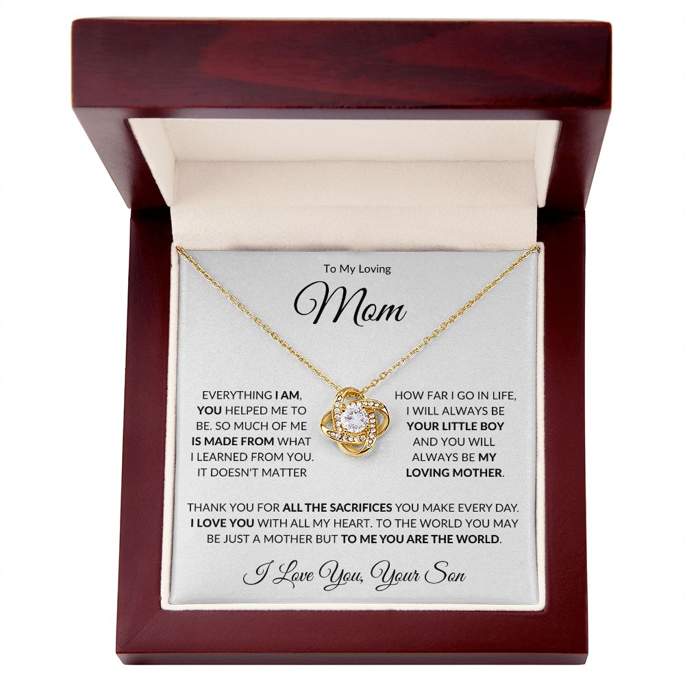 To My Loving Mom from Son Love Knot necklace