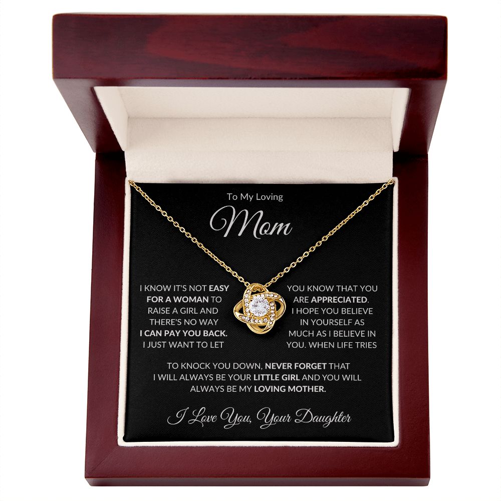 To My Loving Mom from Daughter Love Knot Necklace