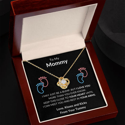 To My Mommy Just A Bump Love Knot Necklace