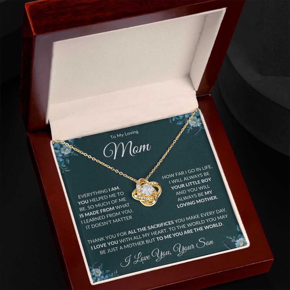 To My Loving Mom from Son Love Knot Necklace