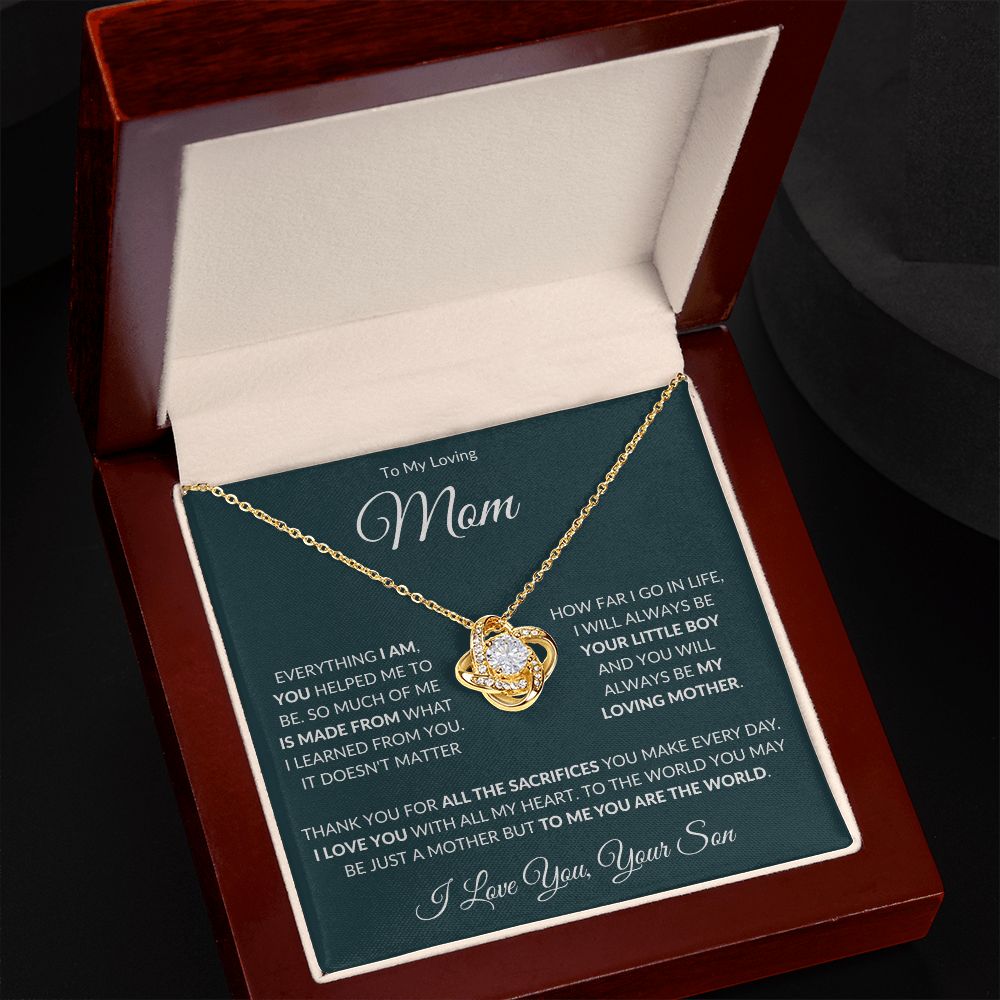 To My Loving Mom from Son Love Knot Necklace