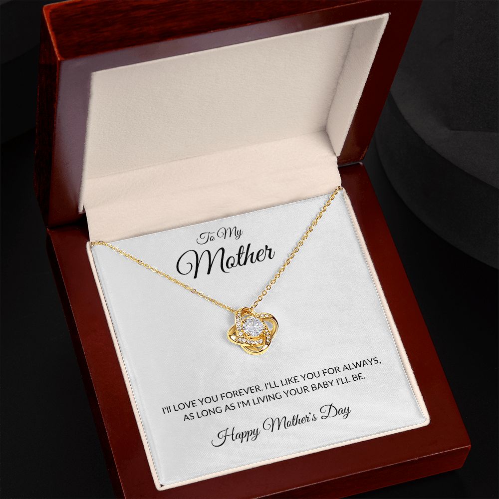 To My Mother Love You Forever Love Knot Necklace