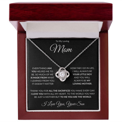 To My Loving Mom from Son Love Knot Necklace