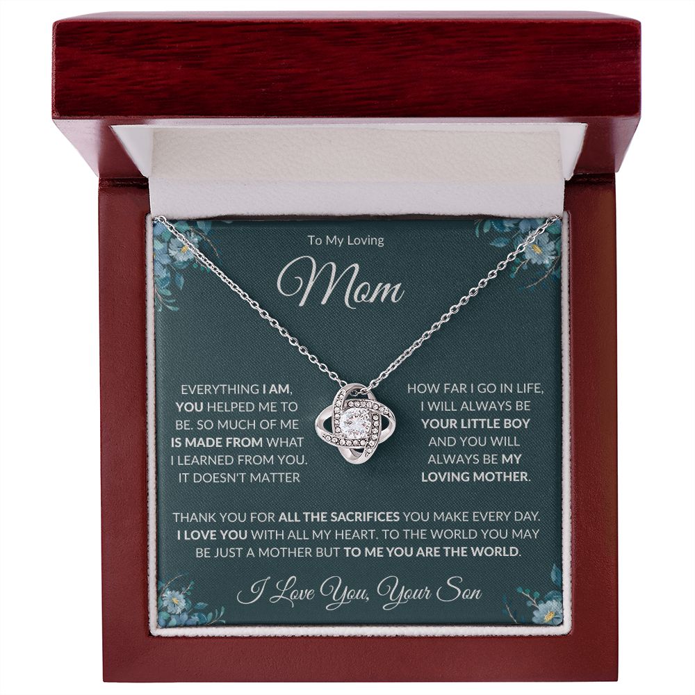 To My Loving Mom from Son Love Knot Necklace