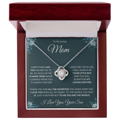 To My Loving Mom from Son Love Knot Necklace