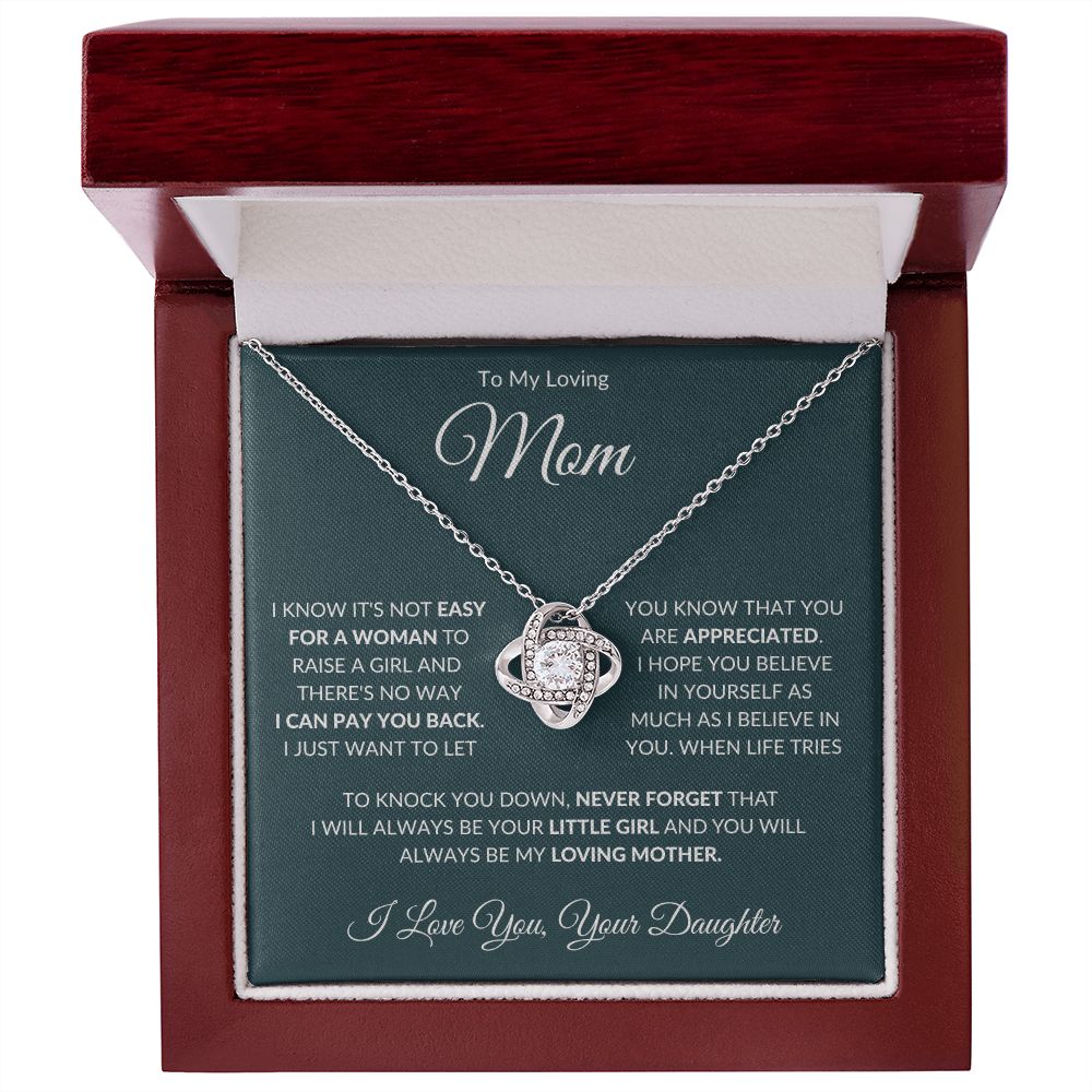 To My Loving Mom from Daughter Love Knot Necklace