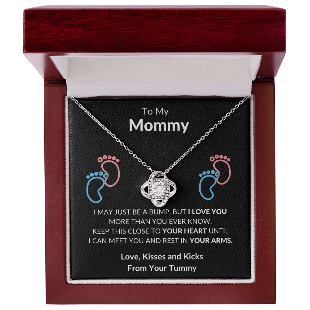 To My Mommy Just A Bump Love Knot Necklace